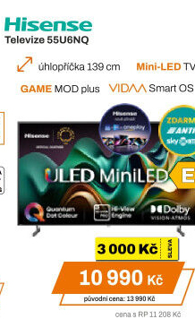 LED televize Hisense 55U6NQ