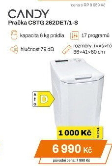Pračka vrchem plněná Candy CSTG 262DET/1-S