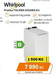 Pračka vrchem plněná Whirlpool TDLRBX 6252BS EU