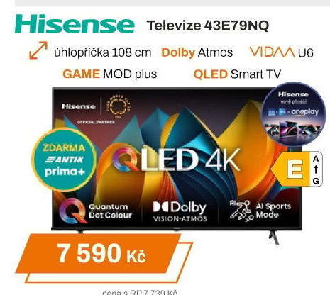 QLED Smart televize Hisense 43E79NQ