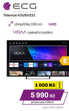 Smart LED televize ECG 43USV231