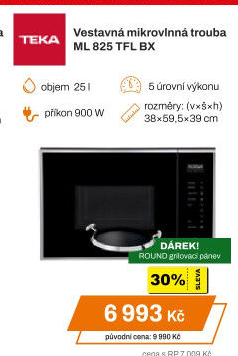 Vestavná mikrovlnná trouba Teka ML 825 TFL BX