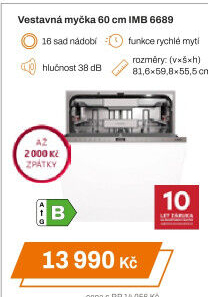 Vestavná myčka Mora IMB 6689