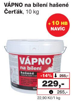 Hašené vápno Čerťák Barvy a laky Hostivař