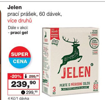 Prací prášek mýdlový Jelen