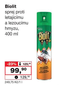 Přípravek proti létajícímu a lezoucímu hmyzu sprej Biolit