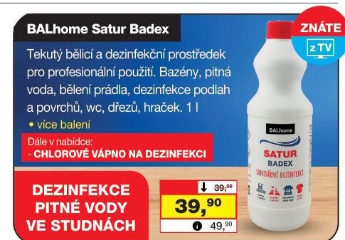 Sanitární kapalina Satur Badex Balhome