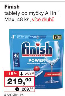 Tablety do myčky All in 1 Max Finish