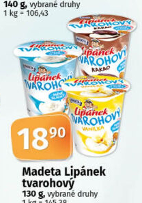 Dezert Lipánek tvarohový Madeta