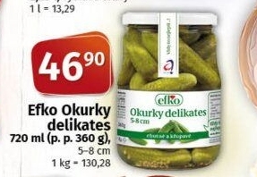 Okurky delikates Efko