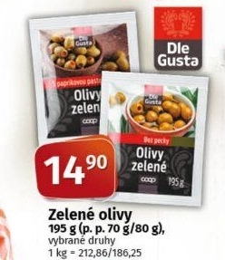 Olivy zelené Dle Gusta