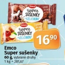 Ovesné sušenky Super bez cukru Emco