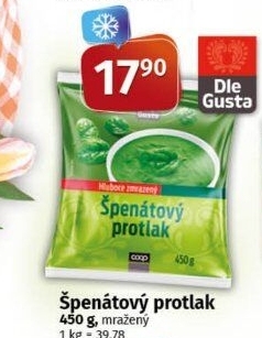 Špenátový protlak mražený Dle Gusta