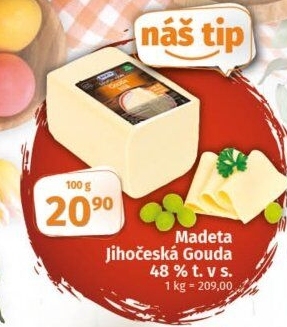 Sýr Gouda 48% Madeta
