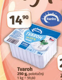 Tvaroh polotučný Ranko