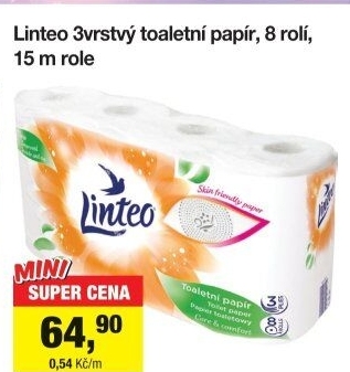 Toaletní papír 3vrstvý Linteo
