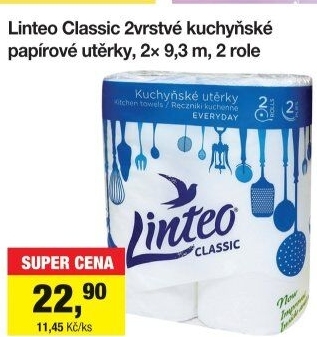 Utěrky kuchyňské 2vrstvé Classic Linteo