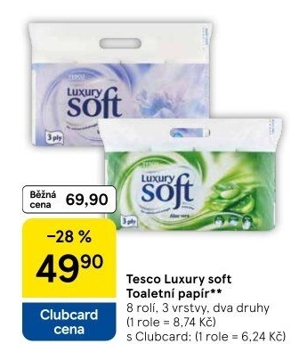 Toaletní papír 3vrstvý Luxury Tesco