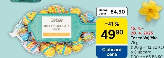 Čokoládová vajíčka Tesco