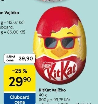 Čokoládové vajíčko Kit Kat Nestlé