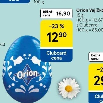 Čokoládové vajíčko Orion