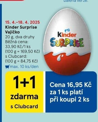 Čokoládové vajíčko s překvapením Kinder Surprise