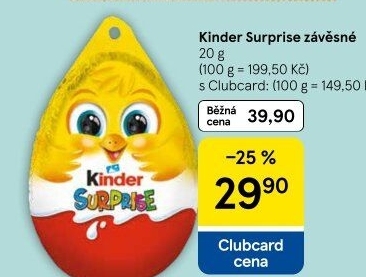 Čokoládové vajíčko s překvapením Kinder Surprise