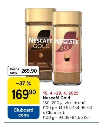 Instantní kávy Nescafé Gold