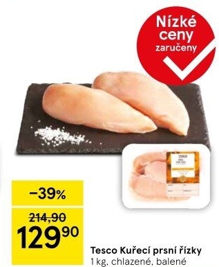 Kuřecí prsní řízky Tesco