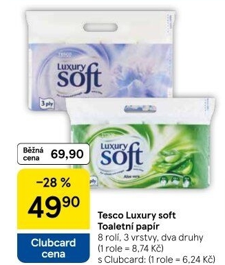 Toaletní papír 3vrstvý Luxury Tesco