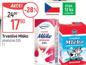 Mléko trvanlivé Bohemilk - 3,5% plnotučné