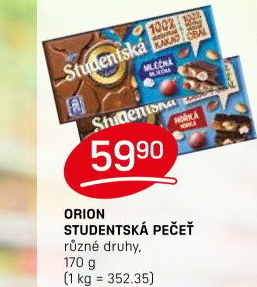 Čokoláda Studentská pečeť Orion