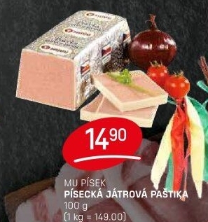 Paštika játrová písecká Maso uzeniny Písek
