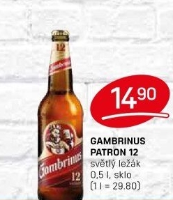 Pivo světlý ležák 12° Patron Gambrinus