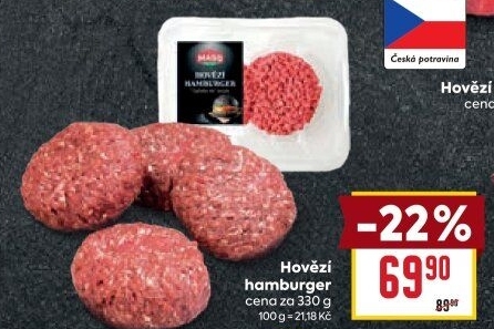 Hovězí hamburger Maso Příbram