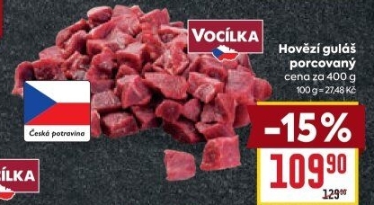 Hovězí maso na guláš Vocílka