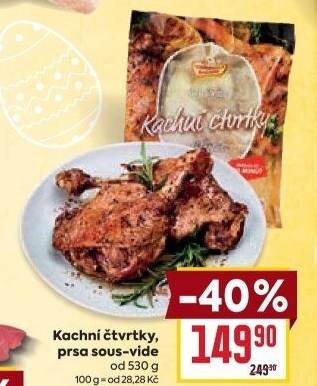Kachní čtvrtky Sous vide Vodňanská kachna