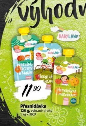 Přesnídávka ovocná kapsička Babyland