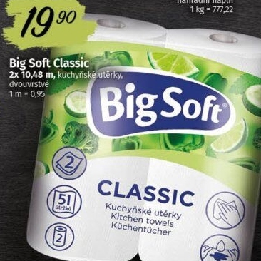 Utěrky kuchyňské 2vrstvé Classic Big Soft