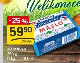 Máslo Jihočeské Madeta