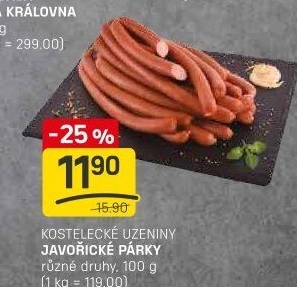 Párky javořické Kostelecké uzeniny