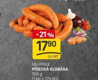 Písecká klobása Maso uzeniny Písek