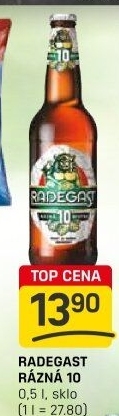Pivo světlé výčepní Rázná 10° Radegast