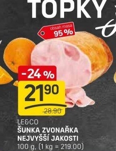 Šunka Zvonařka nejvyšší jakosti LE&amp