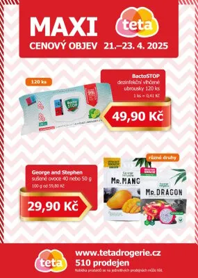 akční leták Teta drogerie 21.4.2025-23.4.2025