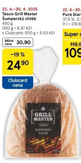 Chléb Šumperský Grill Master Tesco