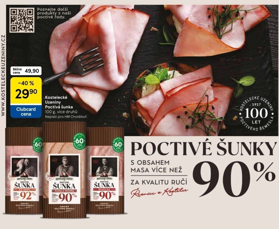 Šunka poctivá Kostelecké uzeniny