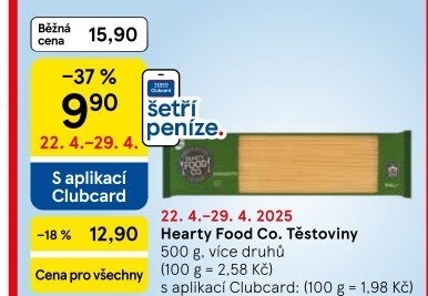Těstoviny Hearty Food Co Tesco