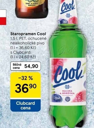 Nealkoholické pivo ochucené Staropramen Cool