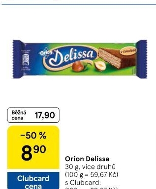 Oplatky celomáčené Delissa Orion